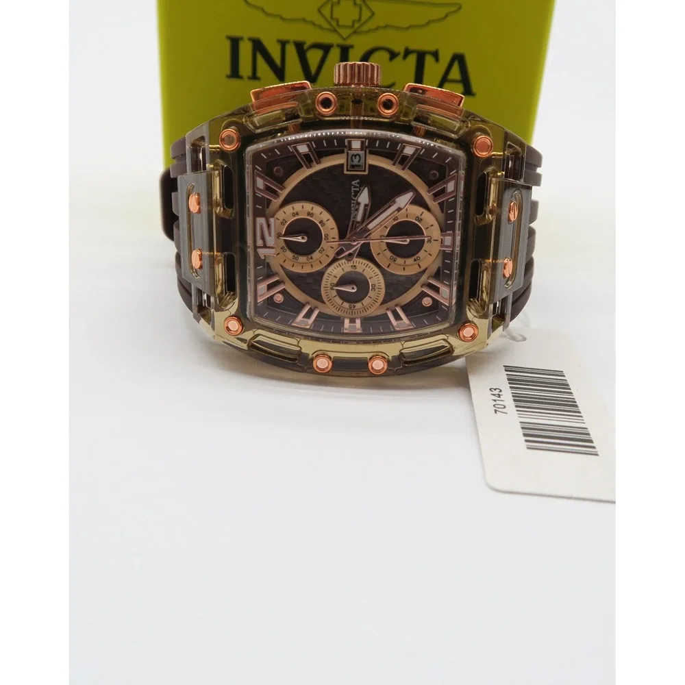 Invicta S1 Rally Men's 42mm Brown Allogrip Silicone Chronograph Watch New in Box